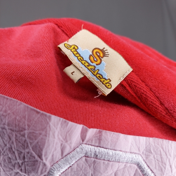 Sweatsedo Retro Velour Track Suit Set USA Logo Red Blue Zip Pocket Large - Picture 8 of 10